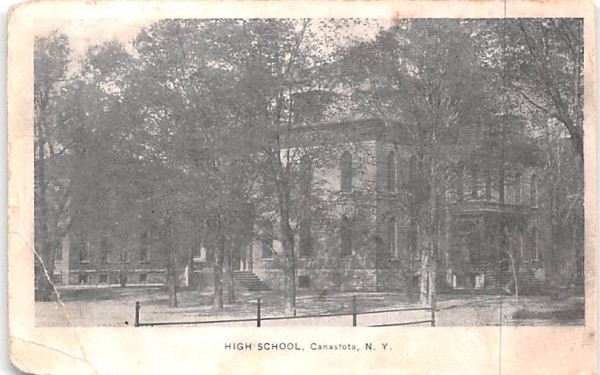 High School Building Canastota, New York Postcard