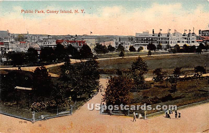 Public Park - Coney Island, New York NY Postcard