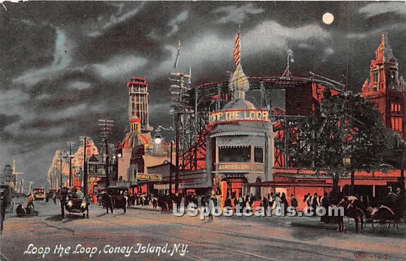 Loop the Loop - Coney Island, New York NY Postcard
