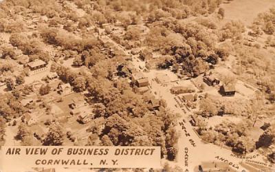 Air View of Business District Cornwall, New York Postcard