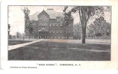High School Building Cambridge, New York Postcard