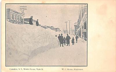 Winter Scene Camden, New York Postcard