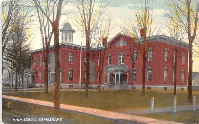 High School Building Camden, New York Postcard