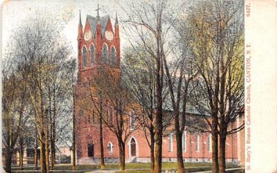 St Mary's Roman Catholic Church Canton, New York Postcard