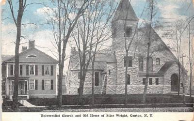 Universalist Church & Old Home of Silas Wright Canton, New York Postcard