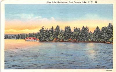 Pine Point Boathouse Caroga Lake, New York Postcard