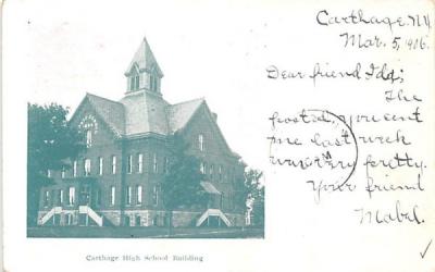 Carthage High School Building New York Postcard