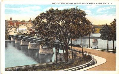 State Street Bridge Carthage, New York Postcard