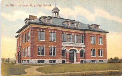 High School Building Carthage, New York Postcard