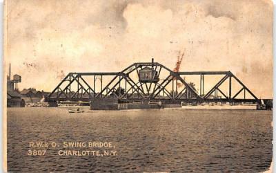 RW & O Swing Bridge Charlotte, New York Postcard