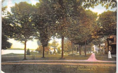 Lake Front Lawn Chautauqua, New York Postcard