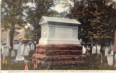 Monument Commemorating the Massacre of 1778 Cherry Valley, New York Postcard