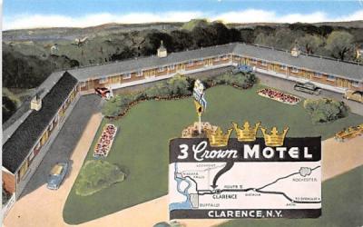 Three Crown Motel Clarence, New York Postcard