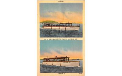 Clayton Boat Line Inc New York Postcard