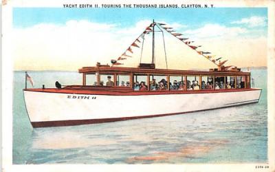 Yacht Edith II Clayton, New York Postcard