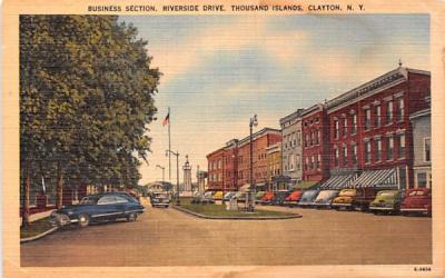 Business Section Clayton, New York Postcard