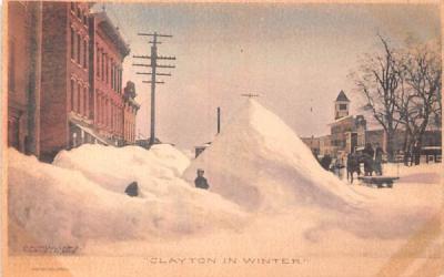 Clayton in Winter New York Postcard