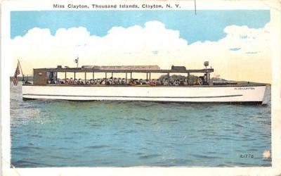 Miss Clayton Boat New York Postcard