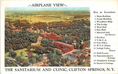 Sanitarium & Clinic Clifton Springs, New York Postcard