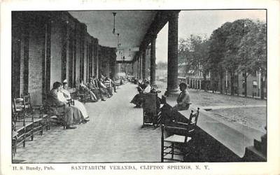 Sanitarium Veranda Clifton Springs, New York Postcard