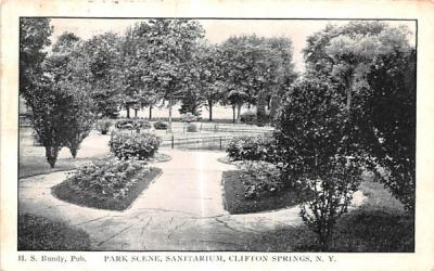 Park Scene Clifton Springs, New York Postcard