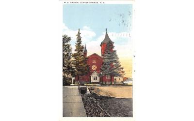 ME Church Clifton Springs, New York Postcard