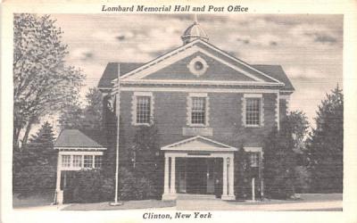 Lombard Memorial Hall and Post Office Clinton, New York Postcard