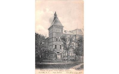 High School Clyde, New York Postcard