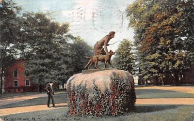Indian Statue in Park Cooperstown, New York Postcard