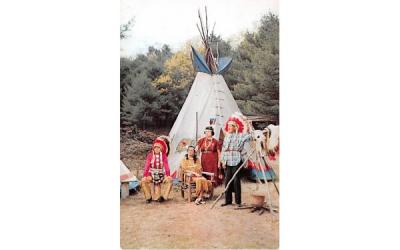 Indian Group at Totem Indian Village Cooperstown, New York Postcard