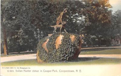 Indian Hunter Statue Cooperstown, New York Postcard