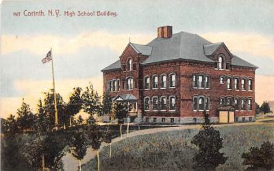 High School Corinth, New York Postcard