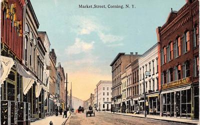 Market Street Corning, New York Postcard