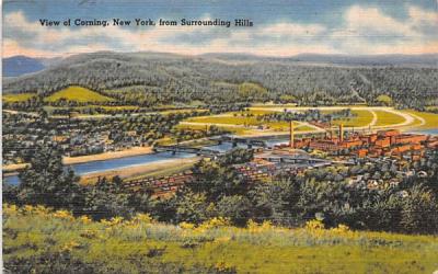 Surrounding Hills Corning, New York Postcard