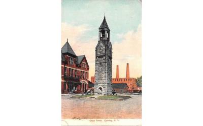 Clock Tower Corning, New York Postcard