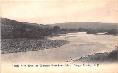 Chemung River Corning, New York Postcard