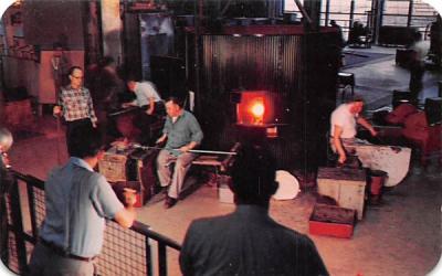 Making of Steuben Glass Corning, New York Postcard