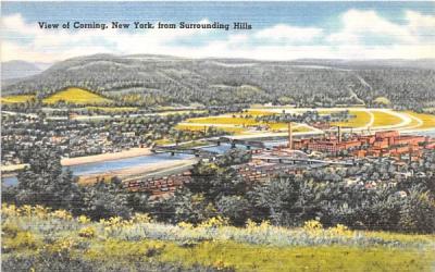 From Surrounding Hills Corning, New York Postcard
