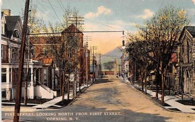 Pine Street Corning, New York Postcard