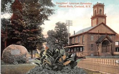 Daughters' American Revolution Glacial Rock Cortland, New York Postcard