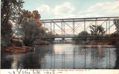 Port Watson Street Bridge Cortland, New York Postcard