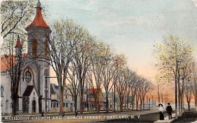 Methodist Church Cortland, New York Postcard
