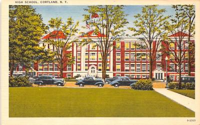 High School Cortland, New York Postcard