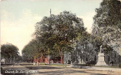 Church Street Cortland, New York Postcard