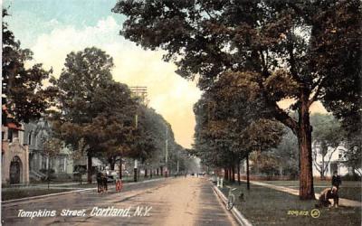 Tompkins Street Cortland, New York Postcard