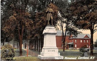 Soldiers Monument Cortland, New York Postcard