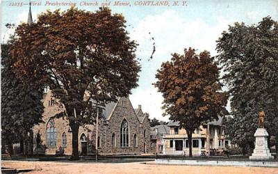 First Presbyterian Church & Chapel Cortland, New York Postcard
