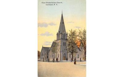 First Presbyterian Church Cortland, New York Postcard