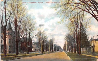 Tompkins Street Cortland, New York Postcard