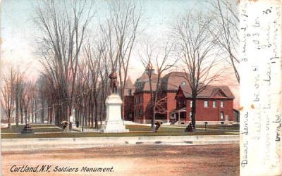 Soldiers Monument Cortland, New York Postcard